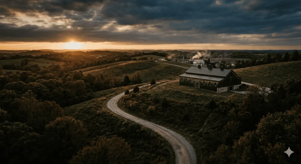 kentucky-bourbon-trail-rackhouse-golden-hour